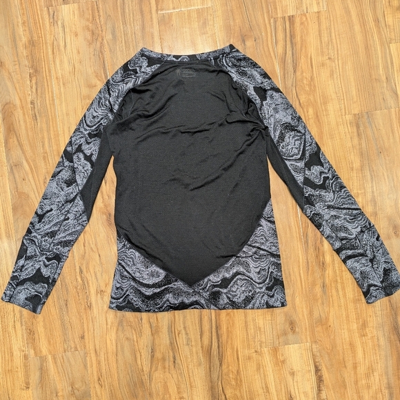 Smartwool Merino Sport 250 Baselayer Women's XS Black Charcoal Grey Pattern EUC - Picture 4 of 5